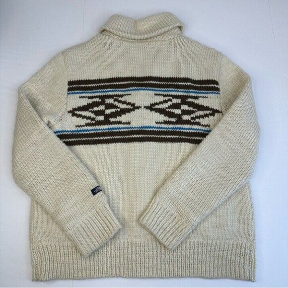 The North Face Men’s Cream Y2K Aztec Wool Knit Lined Cardigan Sweater L/C45 - Picture 5 of 15
